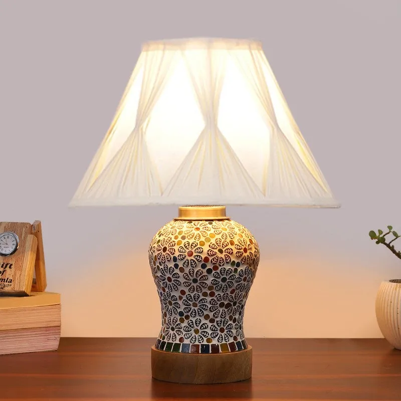Santora Smocked Wooden Table Lamp - Multicolor media 3