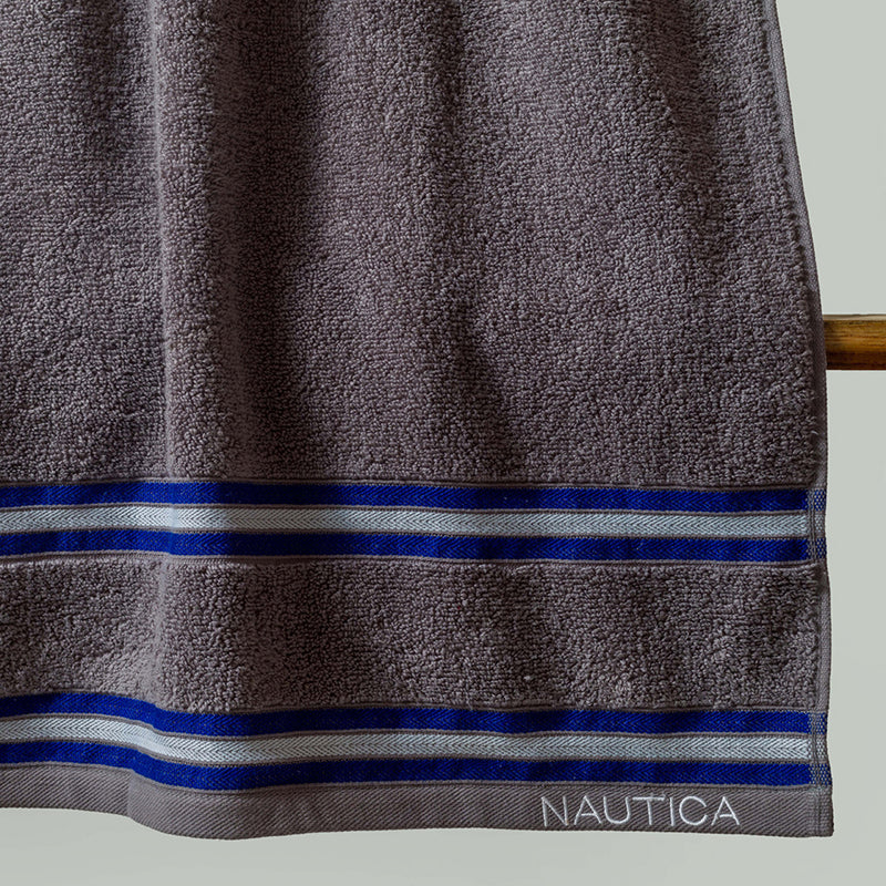 Nautica Dual Down Cotton Bath Towel (Grey) - Set Of Two media 3
