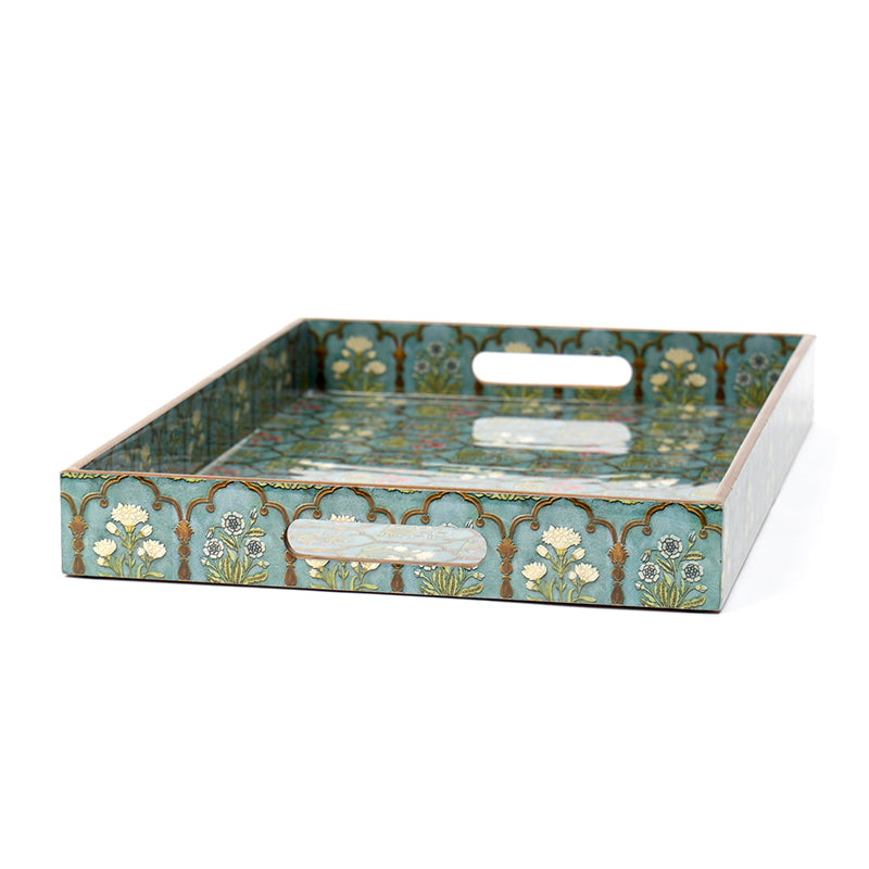 Fleur Jharokha Enamel Coated Serving Tray media 7