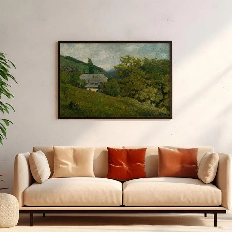 Landscape at Kremnica By Vojtech Angyal Canvas Wall Painting - Black Frame media 4