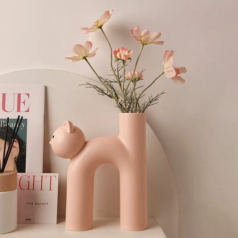 Purrcelain Bloom Porcelain Vase - Soft Pink media 1