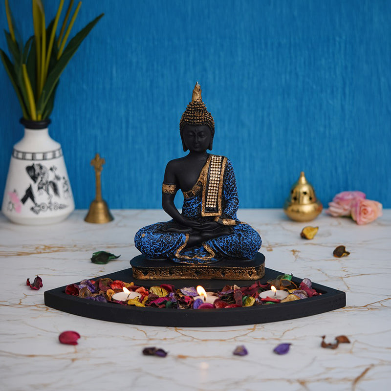 BuddhAura Tea Light Candle Holders - Blue