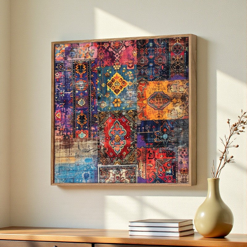 Block Prints Wall Art With Frame - Brown media 3