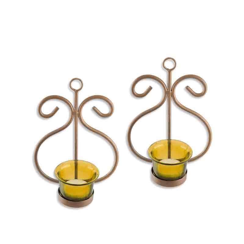 Aureate Candle Holder - Golden - Set Of Two media 5