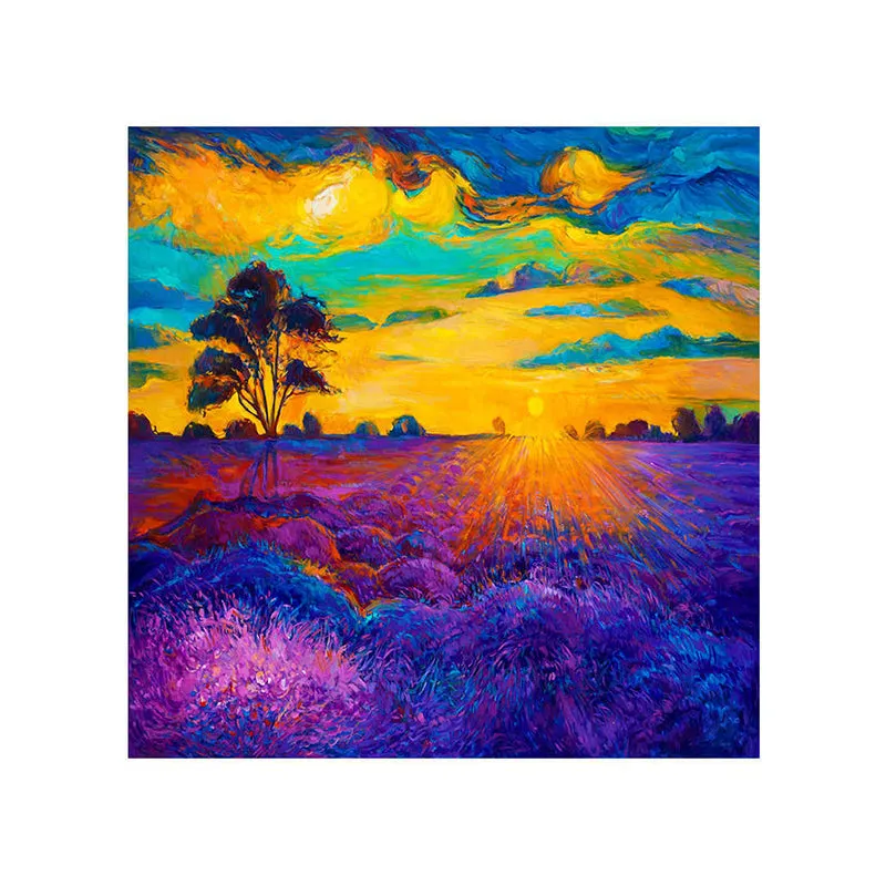 Lavender Field At Dusk Wall Painting media 5