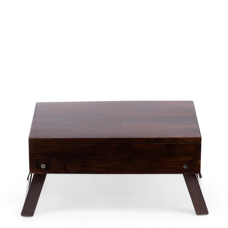 Nverox Sheesham Wooden Side & Bedside Table - Brown media 4