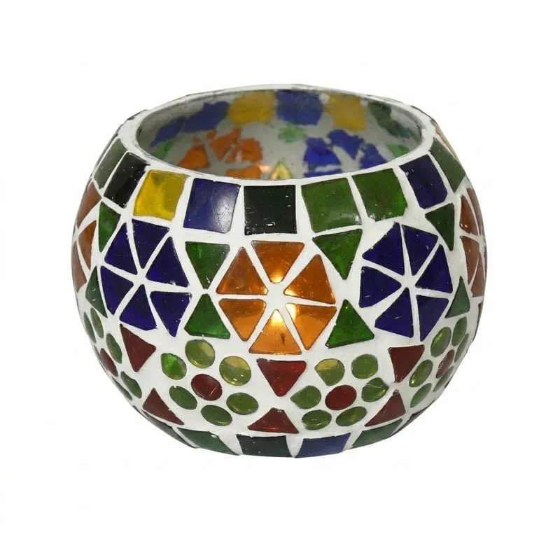 Srishti Mosaic Glass Tealight Candle Holder media 5