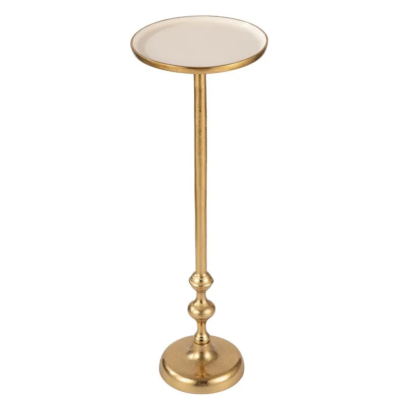Ornamental Stem Aluminum Side Table - Gold media 4