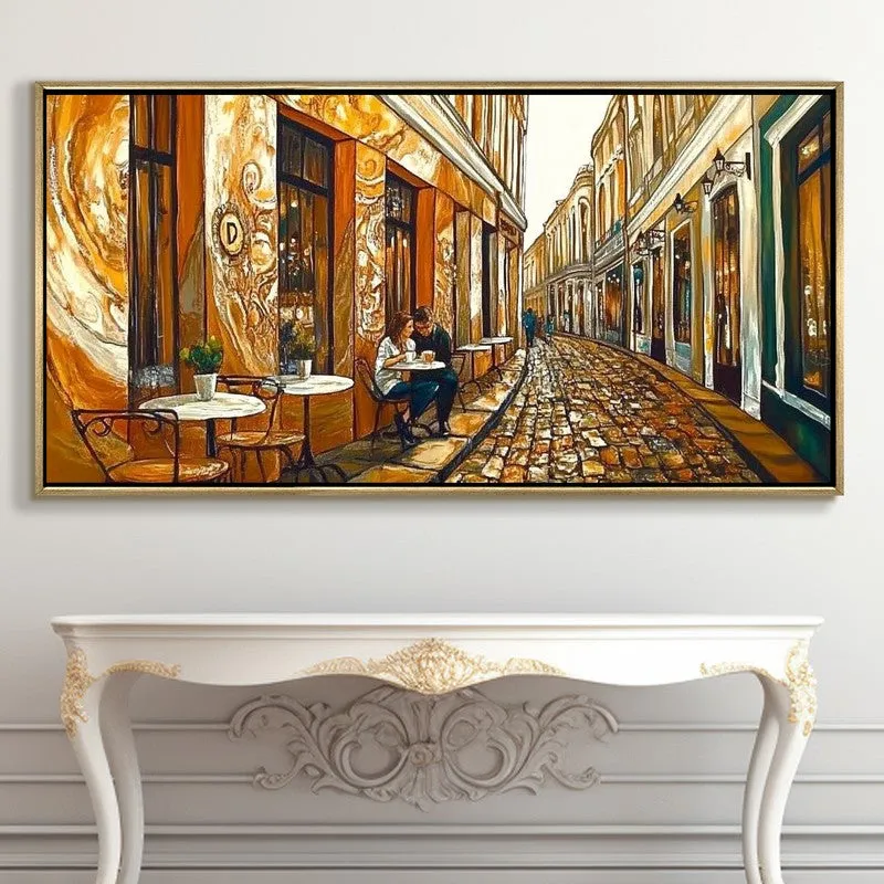 Painted Alleyway Canvas Wall Painting With Frame media 5