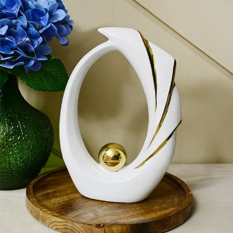 Orvix Luxe Curve Sculpted Showpiece - White media 1