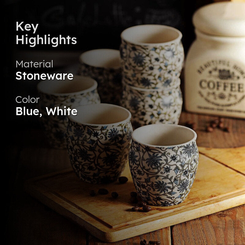 Midnight Blue Dotted Stoneware Kulhad(190 ml) - Set Of Six media 2