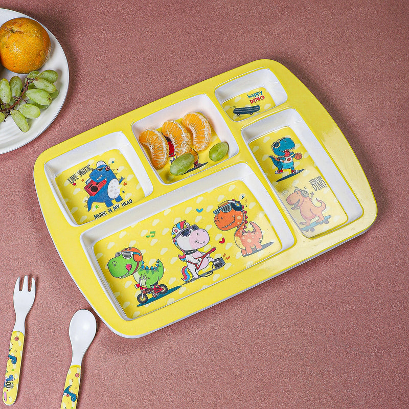 Cool Dino Kids Dinner Plate media 4