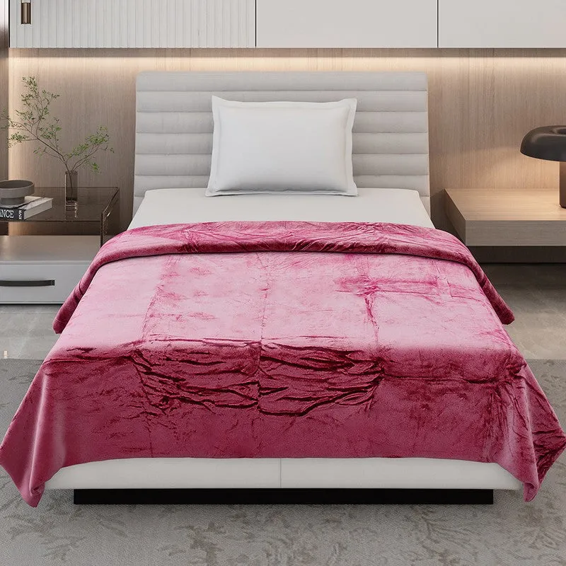 Monte Carlo Luxora Solid Polyester Blanket (Magenta) - 300 GSM media 4