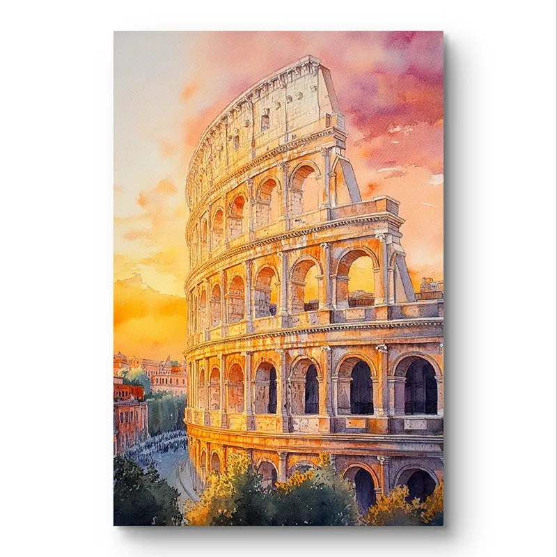 Colosseum Sunset Wall Painting media 3