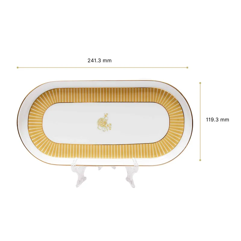 Gilded Iris Oval Porcelain Platter - Gold media 6