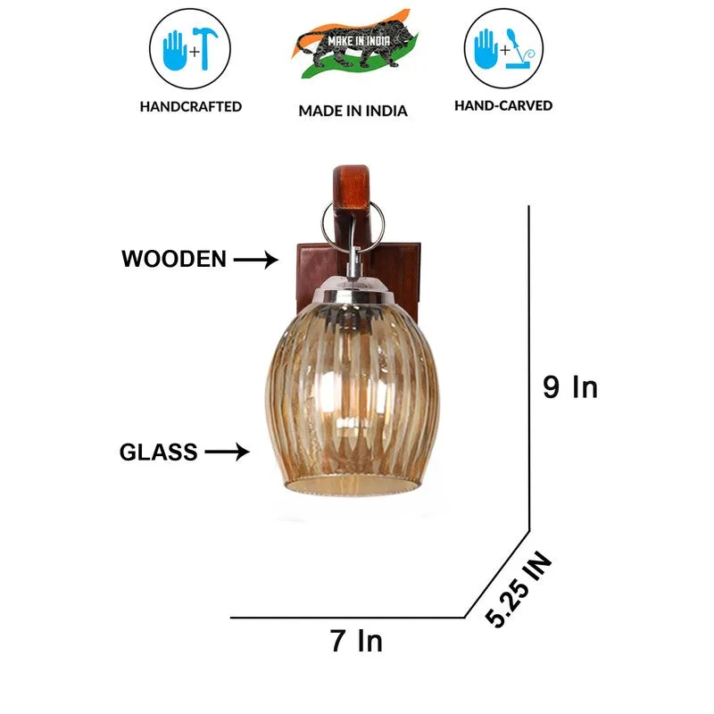 Warm Amber Decorative Glass Wall Lamp media 9