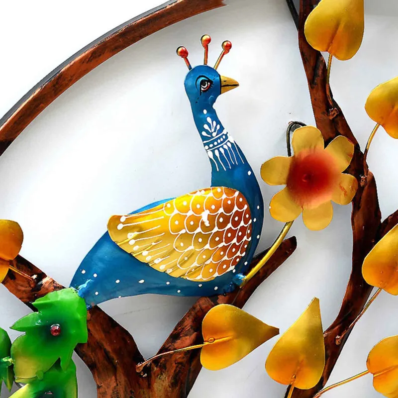 Peacock Pair in Tree Iron Wall Accent media 6