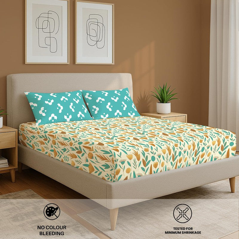 Floral Whimsy Floral Cotton Bedsheets (Multicolor) - 144 TC media 5