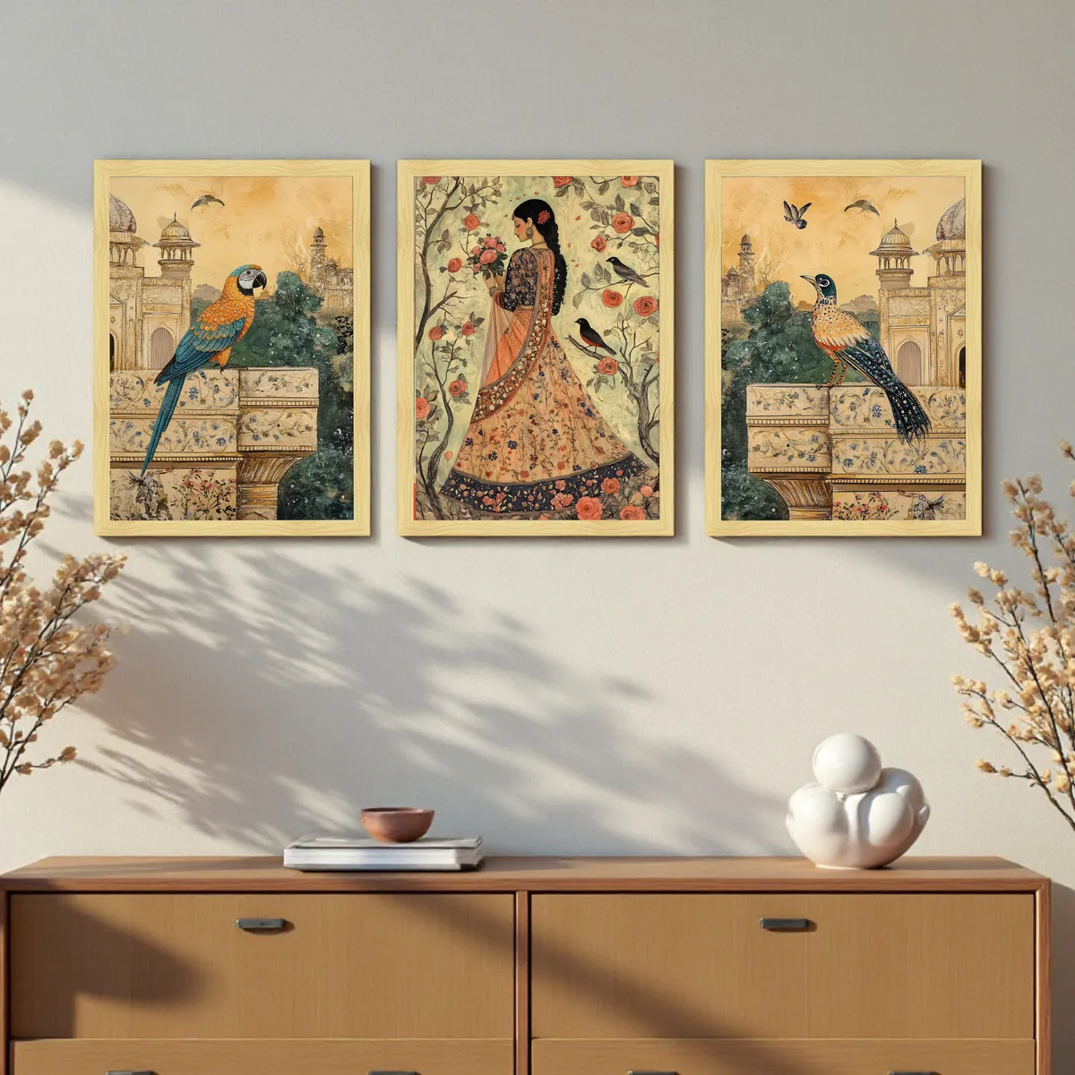 Royal Peacock Courtyard Wall Art Collection - Set Of Three media 6