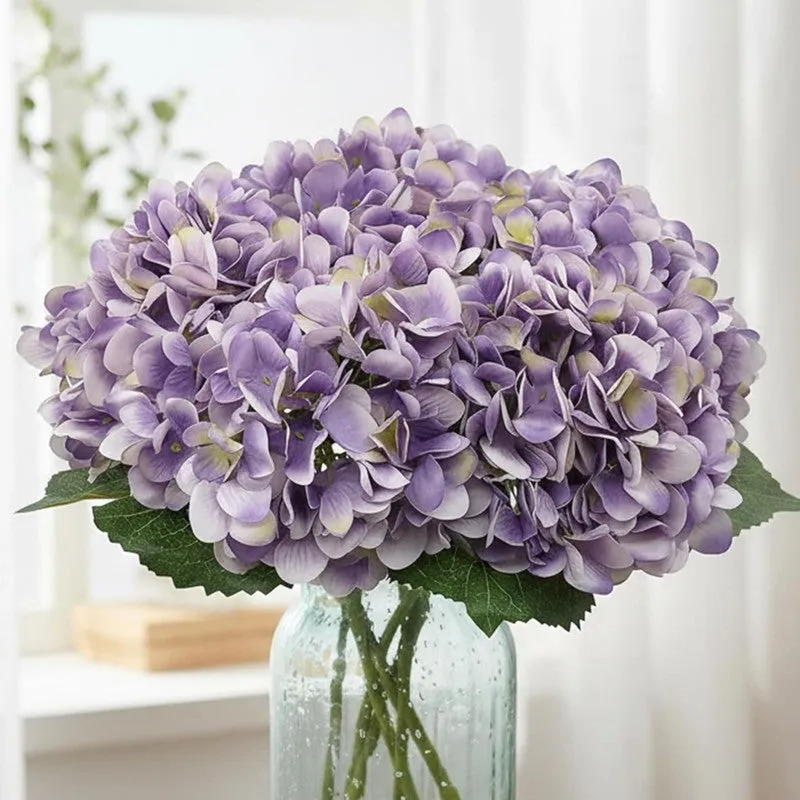 Lilac Aura Polyester Artificial Hydrangea Flower - Set of Four media 4