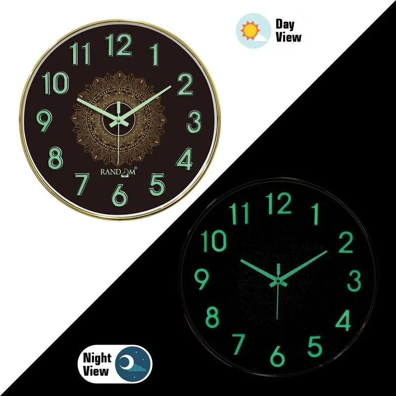 Nayra Round Floral Plastic Wall Clock - Brown media 4