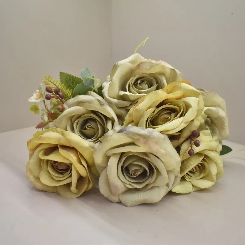 Realistic Artificial Rose Flower Bunch - Yellow media 5
