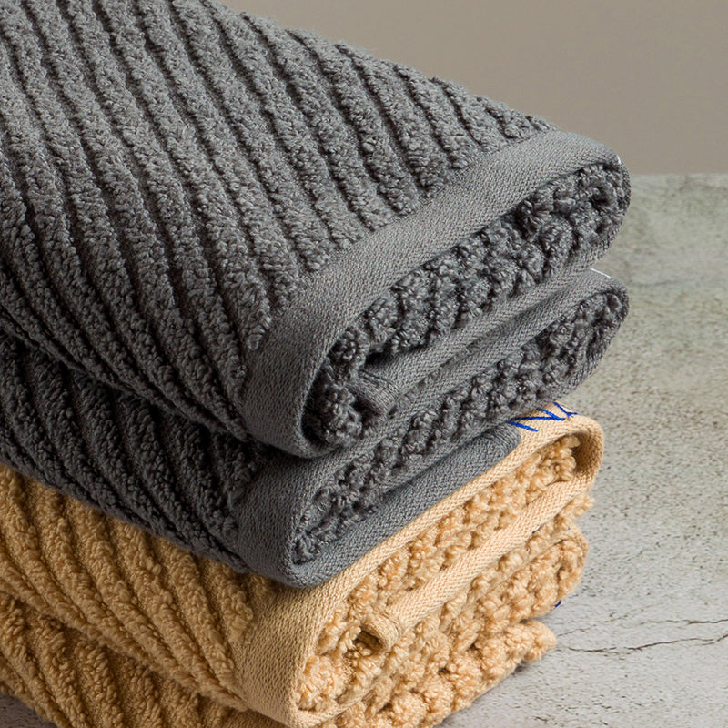 Nautica Riviera Soft Cotton Hand & Face Towel (Light Tan & Dark Grey) - Set Of Four media 5