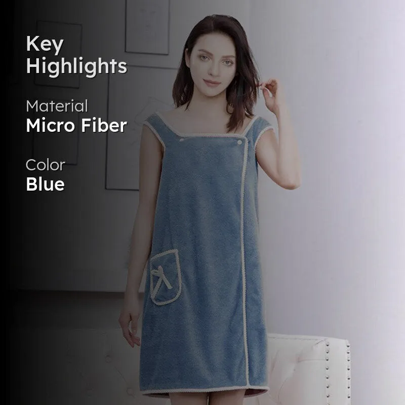 Velvessa Microfiber Bath Wrap - Blue media 2