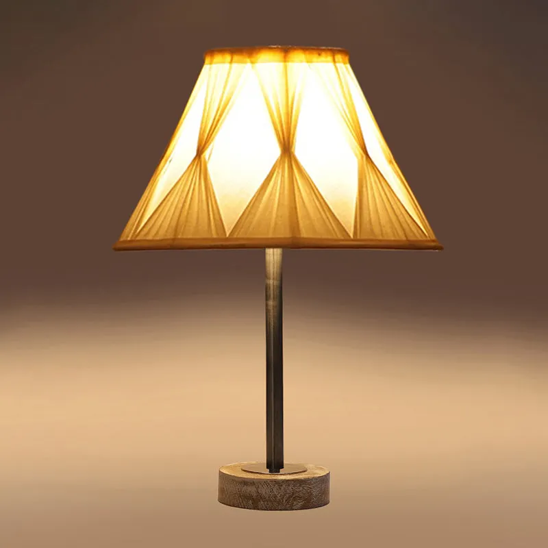 Pleatra Pinch Rodin Wooden Table Lamp - Ivory,Silver,White media 6