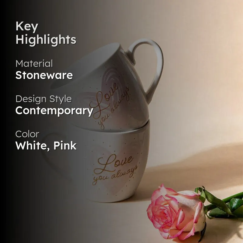 Love Stoneware Coffee Mug (350 mL Each) - Set of Two media 2