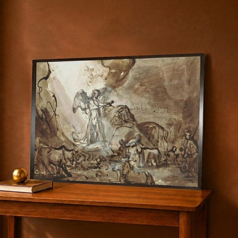 Annunciation to the Sheperds Canvas Wall Painting - 18 x 12 inches