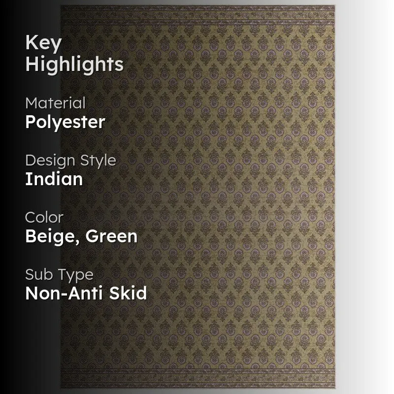 Product highlight image of the ethnic patterned carpet