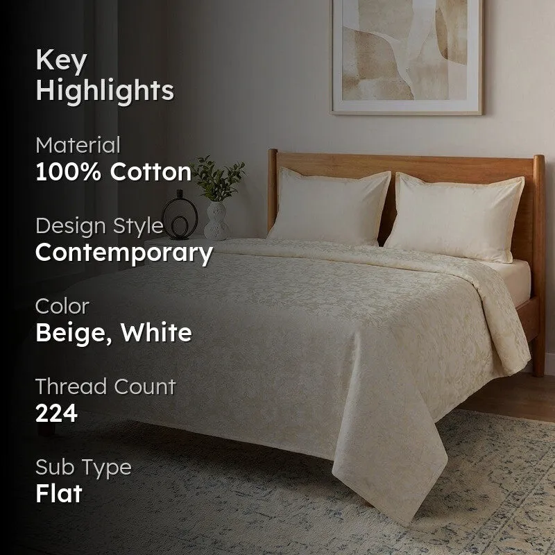 Blossom Breeze Cotton Bedsheet (Starlight) - 224 TC media 2