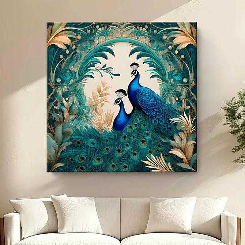 Foliage-Clad Peacock Wall Painting media 1