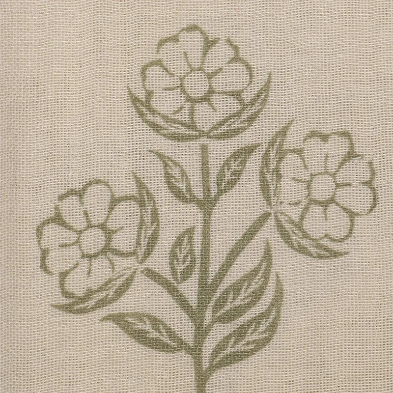 Floral Whisper Cotton Throw - Beige media 4