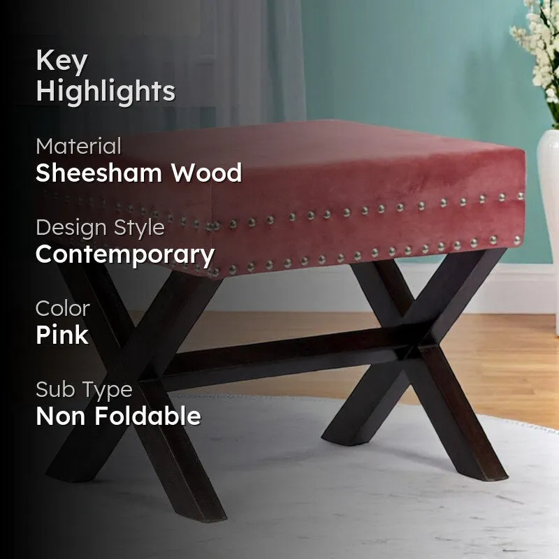 Kavex Sheesham Wooden Bench - Pink media 2