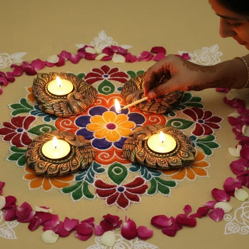Paisley Ember Diya - Set Of Four media 3