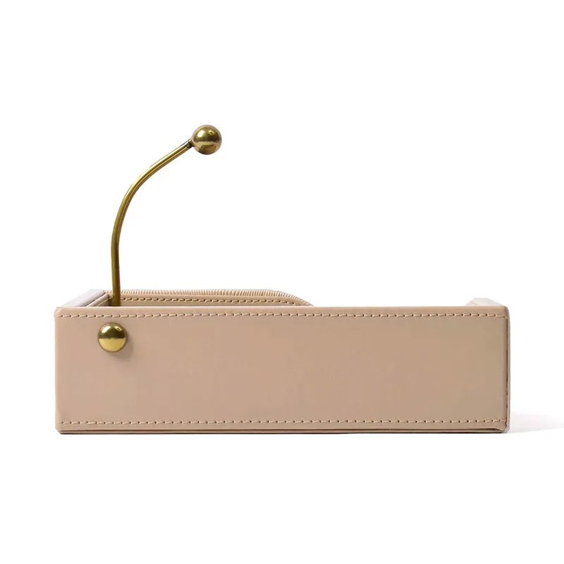 Veltrix Nuo Faux Leather Tissue Holder - Beige media 3