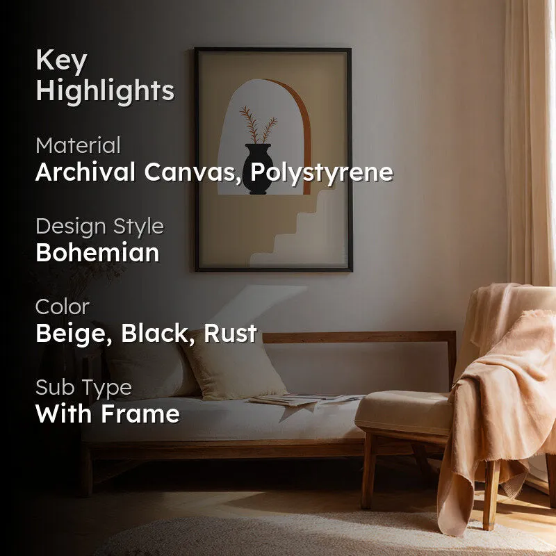Sunlit Alcove Canvas Wall Painting With Black Frame media 2