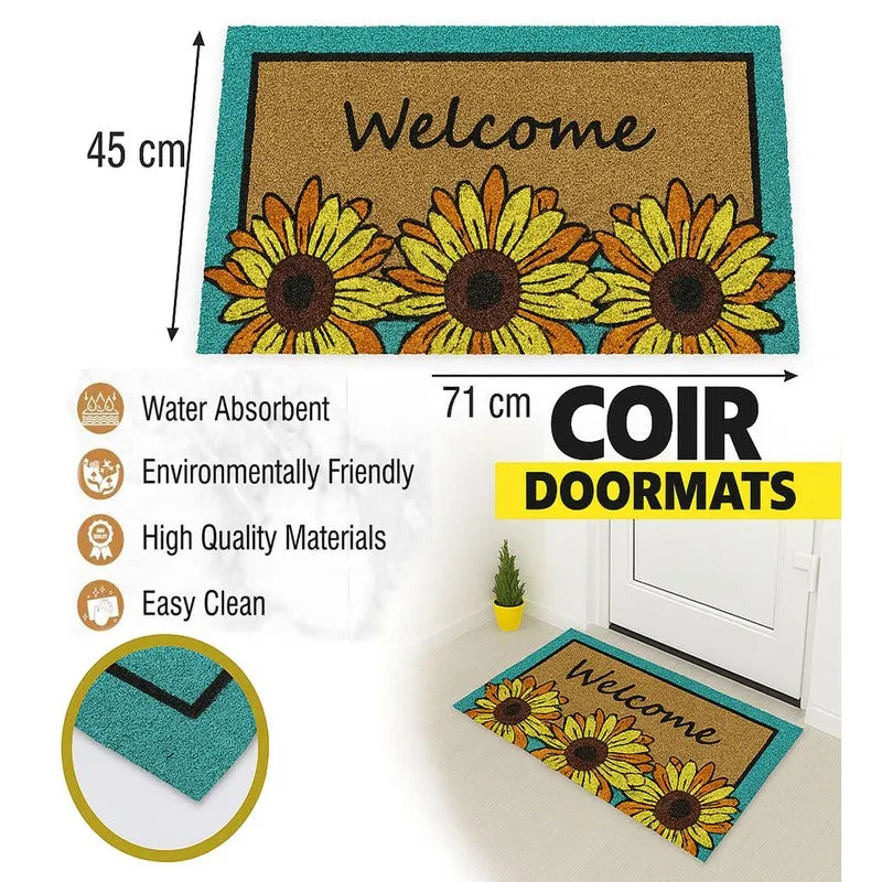 Yellow Bloom Coir Door Mats - Brown media 10