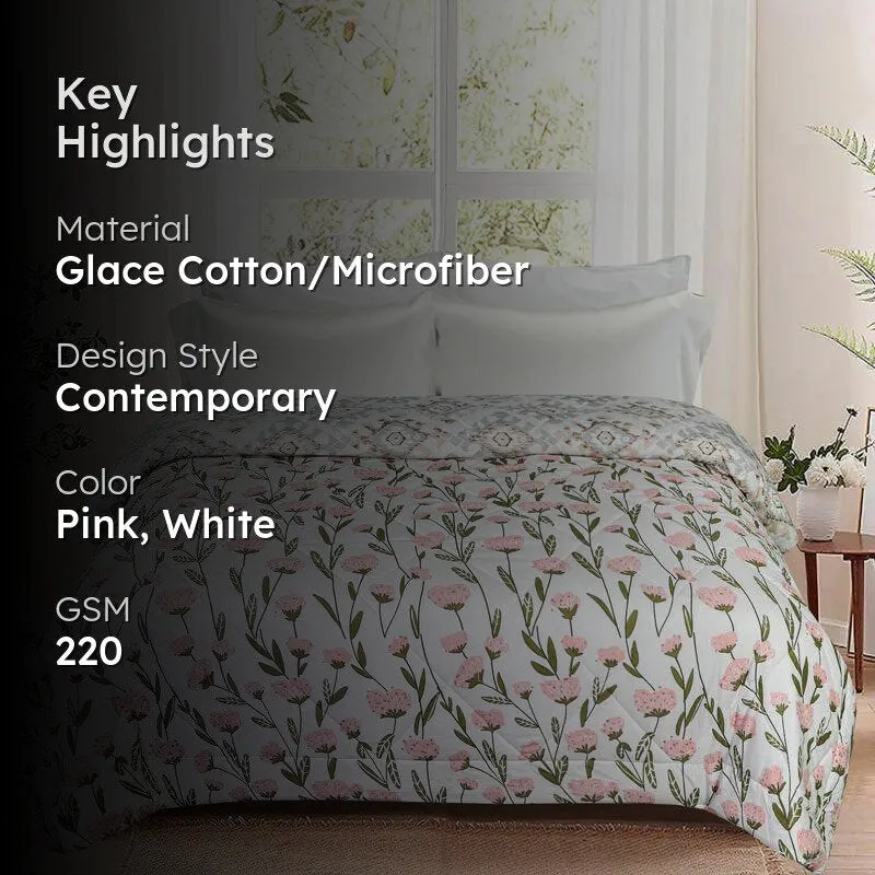 Adelle Floral Reversible Microfiber Comforter - 220 GSM media 2