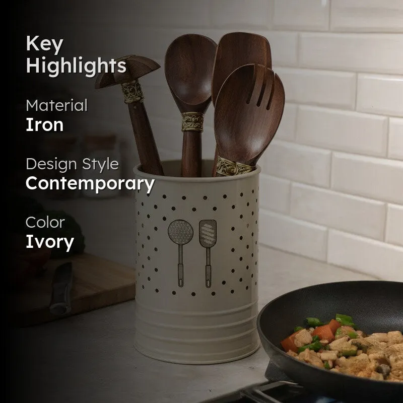 HomeSmart Sturdy Cutlery Stand - Ivory media 2