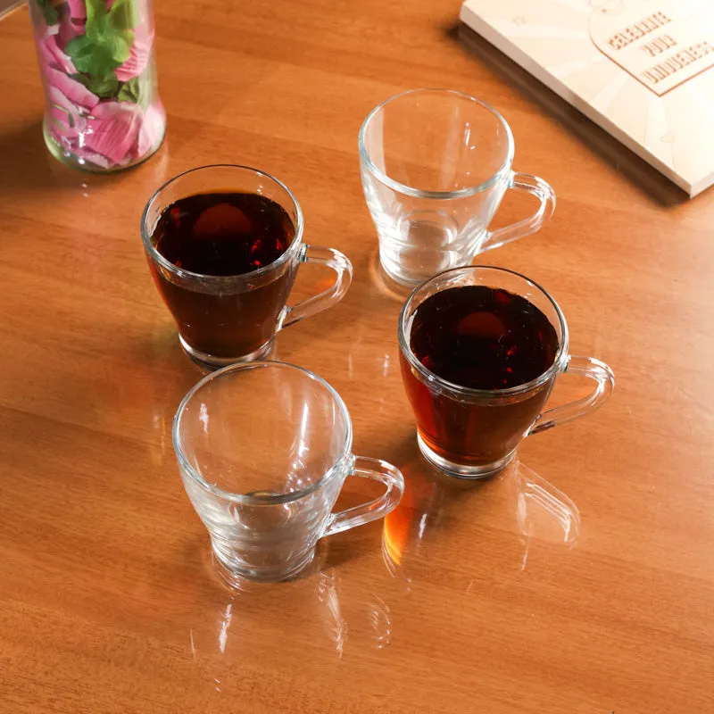 Luneth Glass Tea Cup (255 mL Each) - Set Of Four media 1
