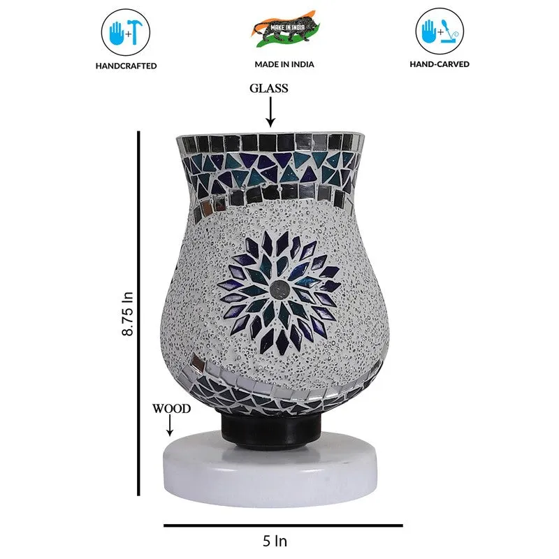 Skylune Mosaic Glass Table Lamp With Wooden Base - Multicolor media 8