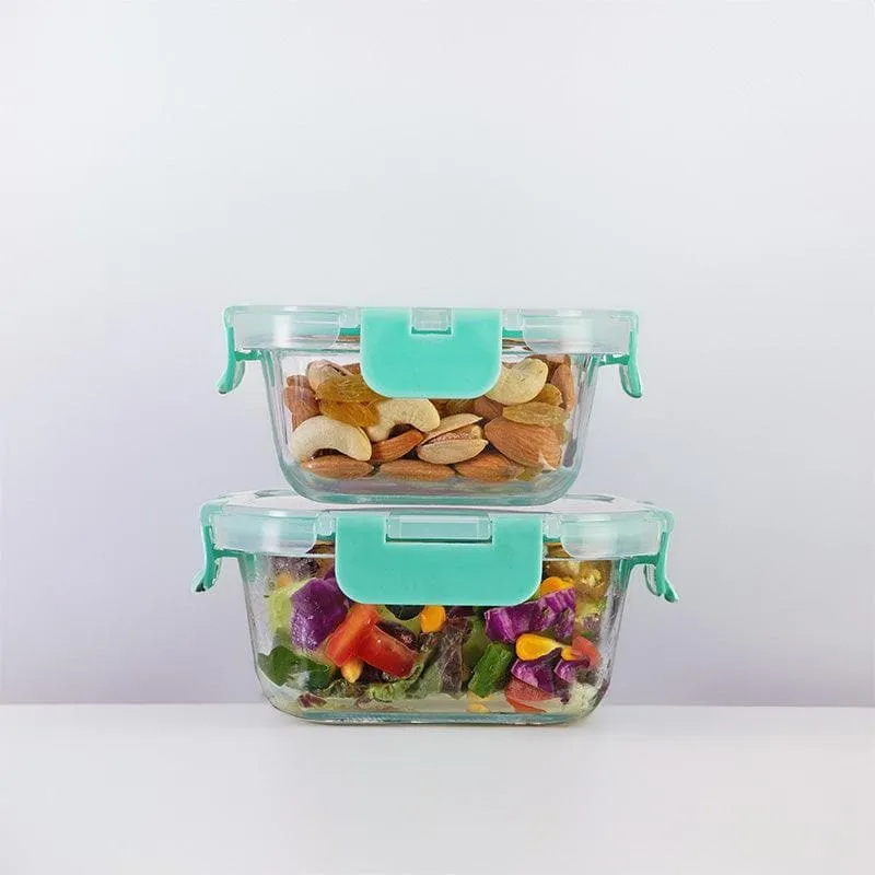 Crusade Square Glass Container (310 & 520 ML) - Set Of Two media 3