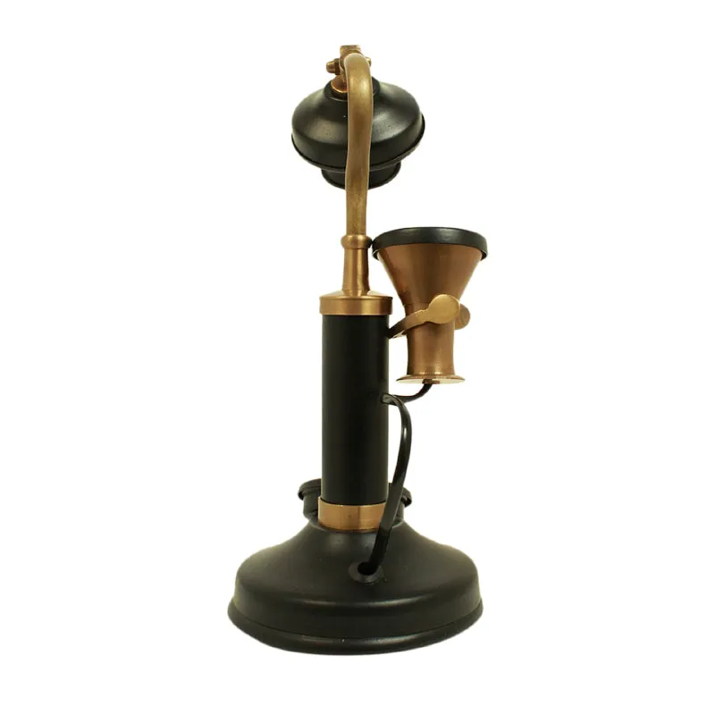 Roma Antique Telephone Showpiece -  Antique Gold & Black media 4