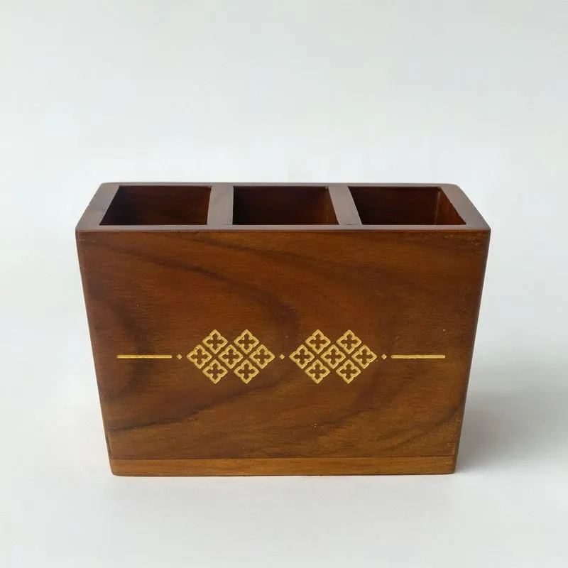 Nova Luxe Wood Desk Organiser - Brown media 6