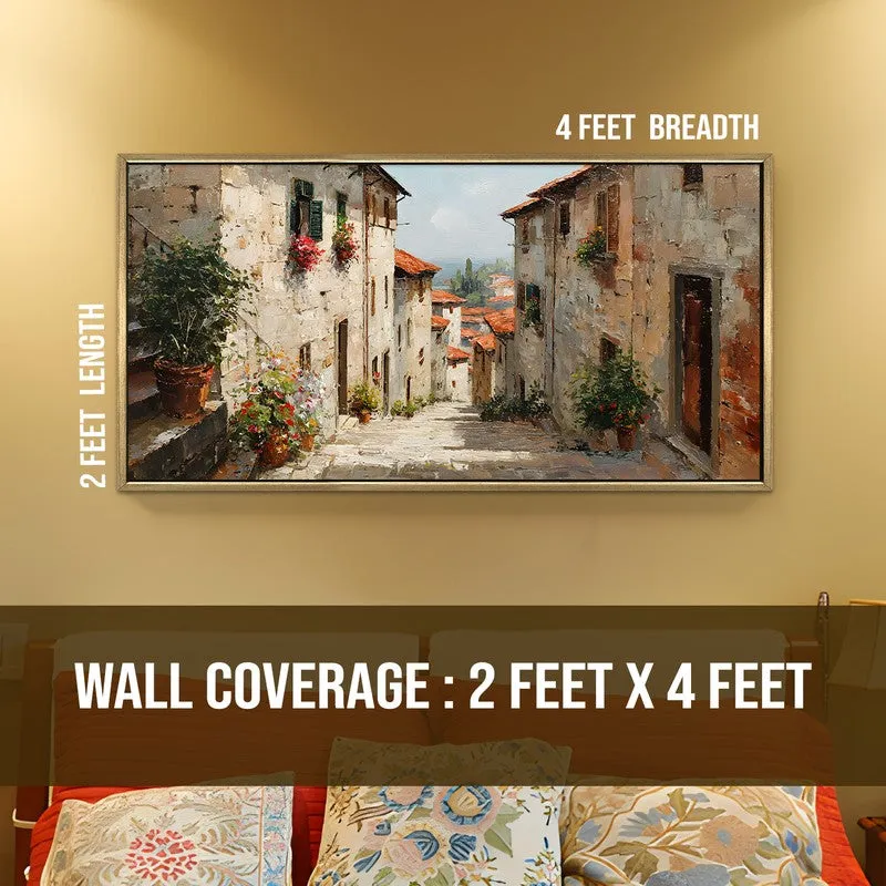 Ancient Ochre Canvas Wall Painting With Frame media 9