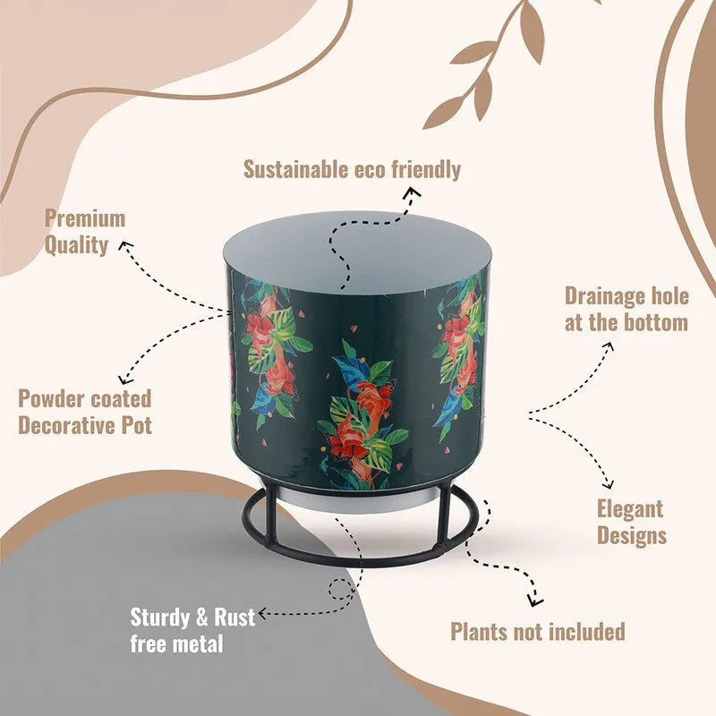 Green Nest Garden Metal Planter with Stand - Green media 5