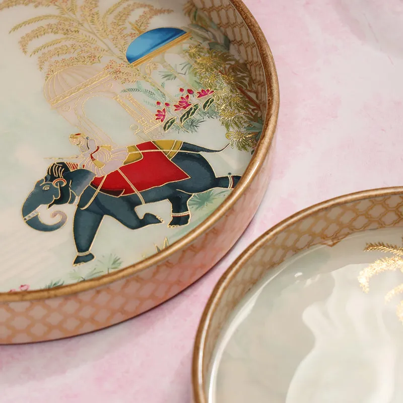 Royal Haathis Round Serving Tray - Set Of Two media 4